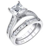 Princess Cut Zircon Sterling Silver Engagement Ring
