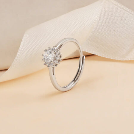 Floral Halo CZ Ring